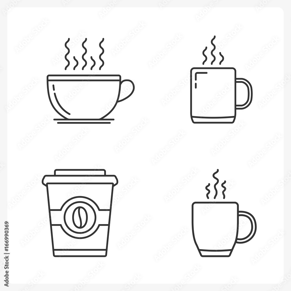 Obraz premium Coffee Line Icons