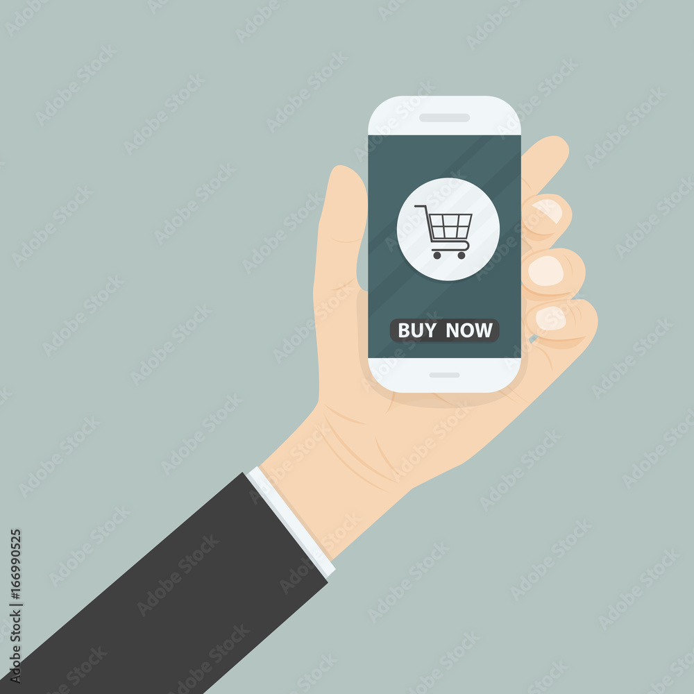 Businessman hand and online shopping website on smart phone.Online shopping application on smart phone.Advertising campaign symbol.Online shopping and e-commerce icon concept . Businessman hand and online shopping website on smart phone.Online shopping application on smart phone.Advertising campaign symbol.Online shopping and e-commerce icon concept .
