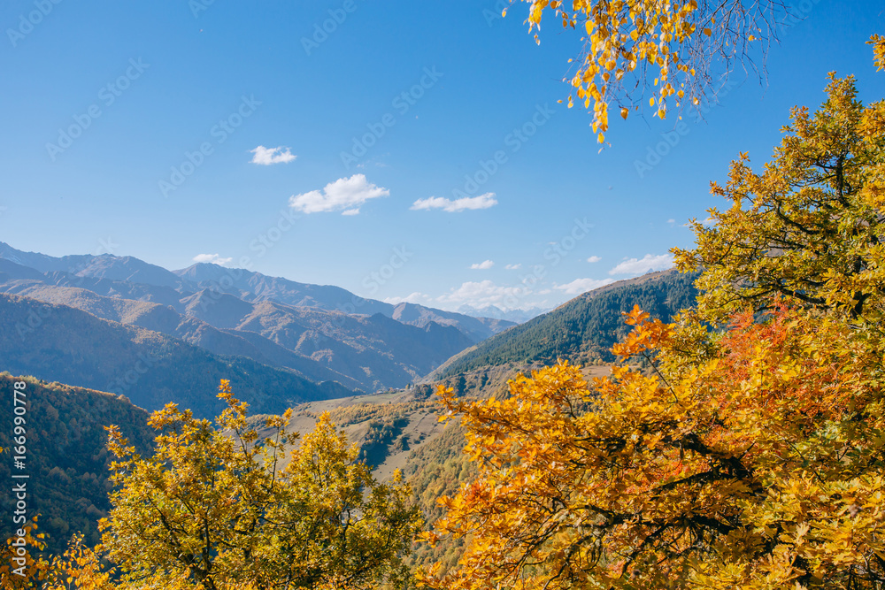 autumn landscape of the mountains in Georgia
