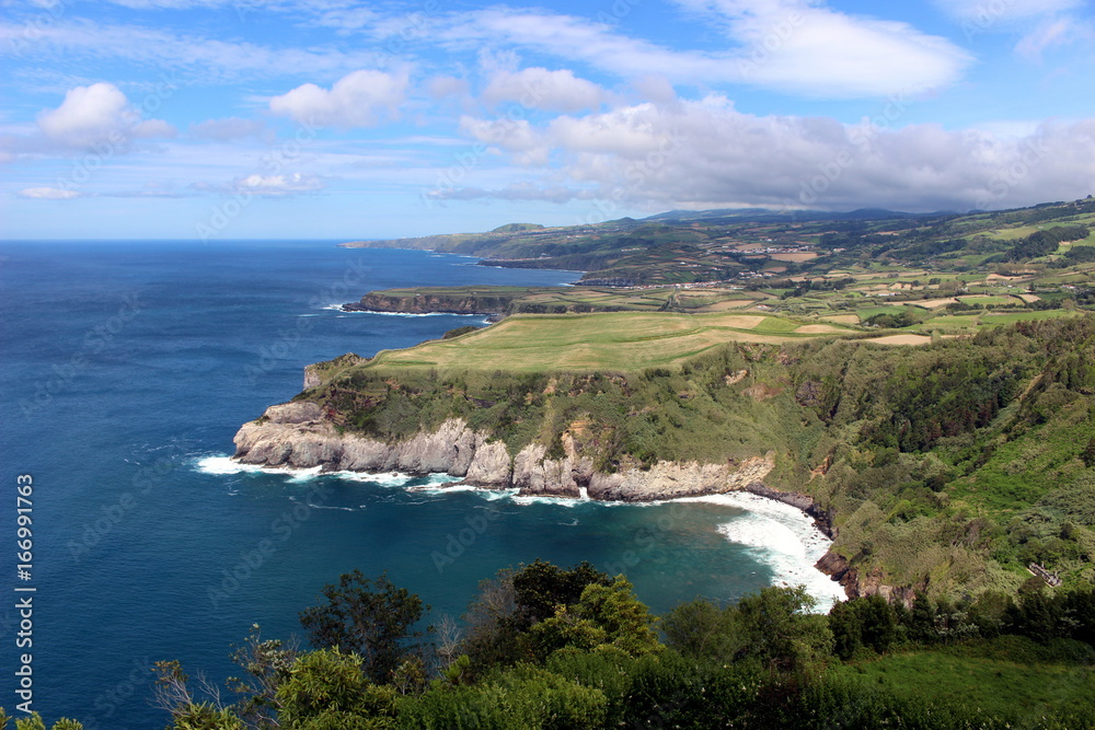 Coast of the Atlantic Ocean of the island of San Miguel.Azores