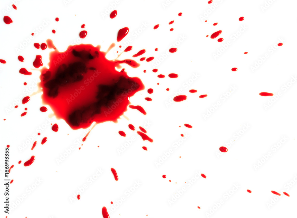 Blood splashed isolated on white background Blood splashed isolated on white background
