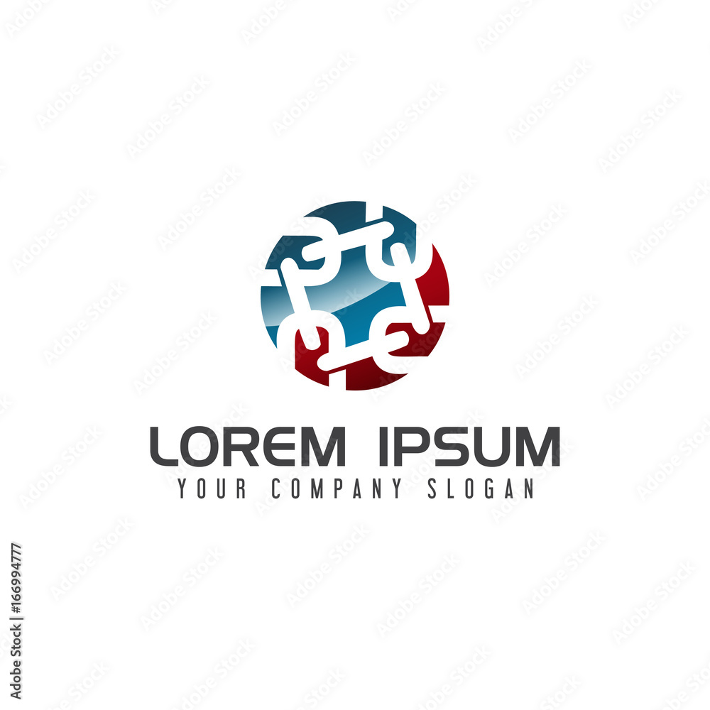 chain logo design concept template