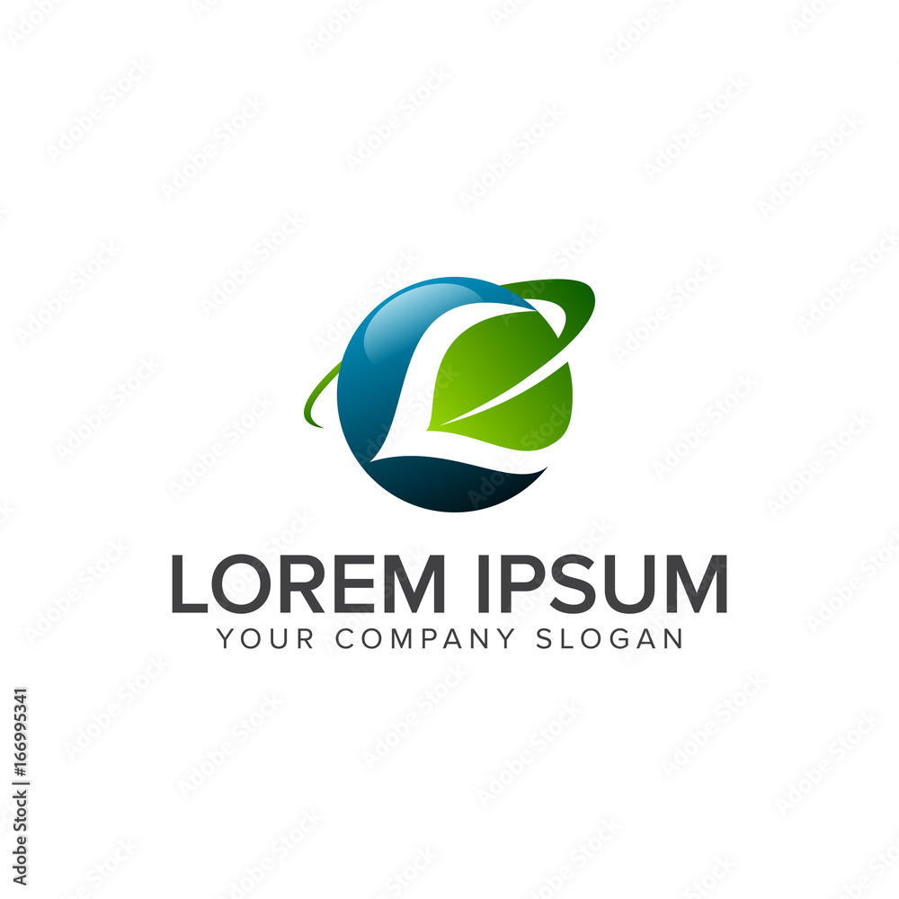 global leaf logo design concept template global leaf logo design concept template