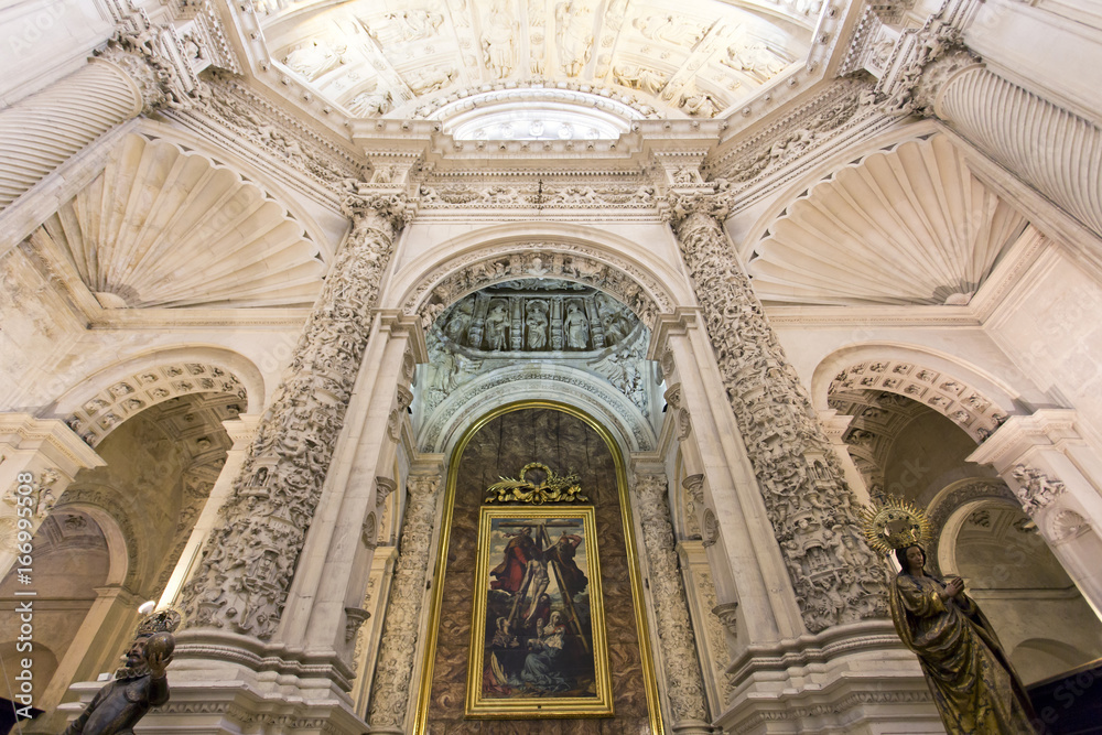 Interior of the Cathedral of Saint Mary of the See in Seville, Andalusia