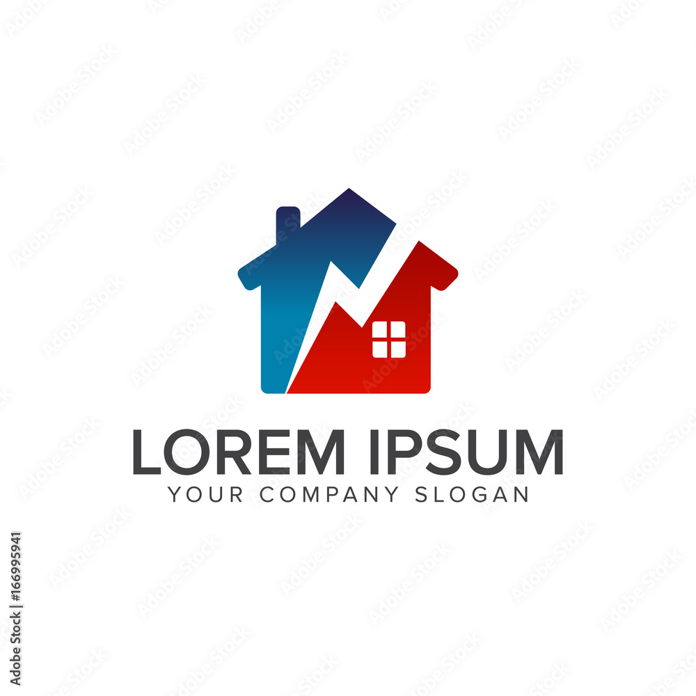Real estate electrical logo design concept template Real estate electrical logo design concept template