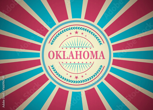 Oklahoma Retro Vintage Style Stamp Background