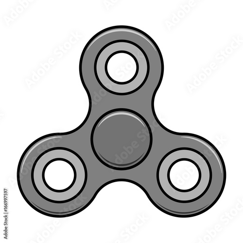Hand fidget spinner icon isolated on white. Toy for stress relief and attention improvement. Vector illustration.