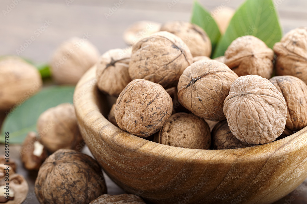 Walnuts on a wooden background Walnuts on a wooden background
