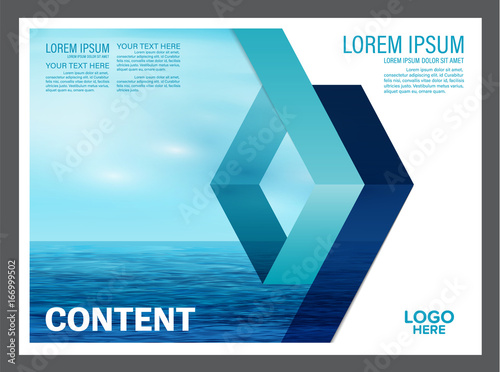 summer seascape brochure flyer mock up template layout for tourism travel