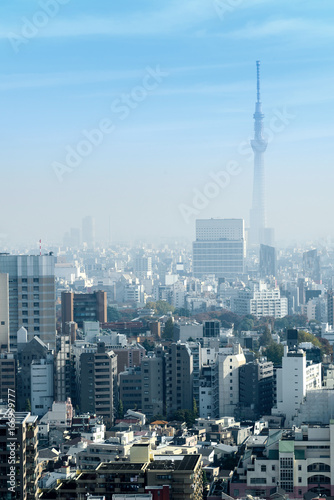 Cityscapes of tokyo in Fog after rain in winter season  Skyline of Bunkyo ward  Tokyo  Japan 