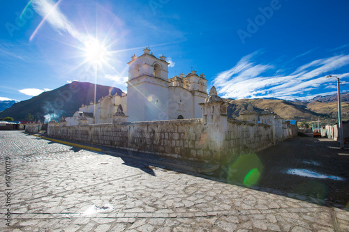 San Pedro de Alcantara Church in Cabanaconde, Peru photo