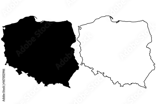 Poland map vector illustration, scribble sketch Poland