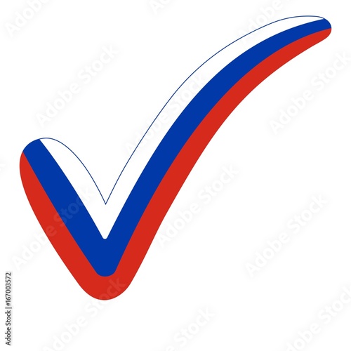 Check mark style Russia flag elections, voting