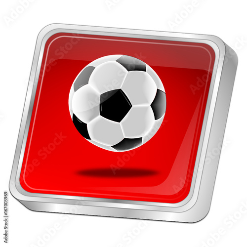 Button with Soccer ball - 3D illustration