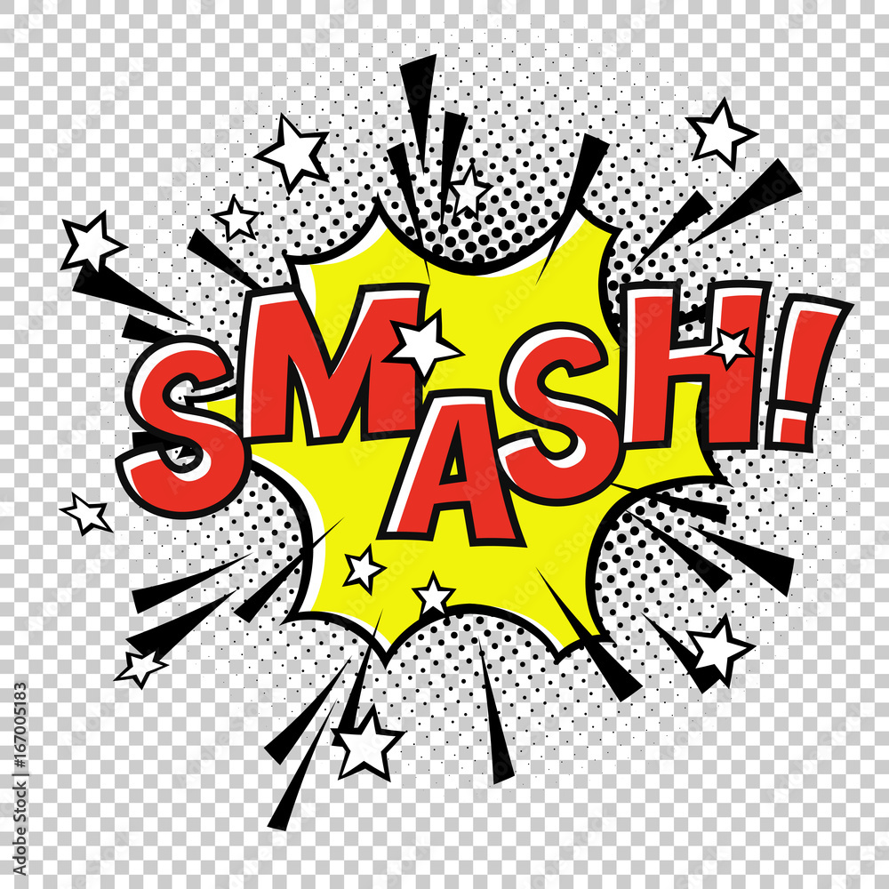 Smash comic book bubble text hi-res stock photography and images