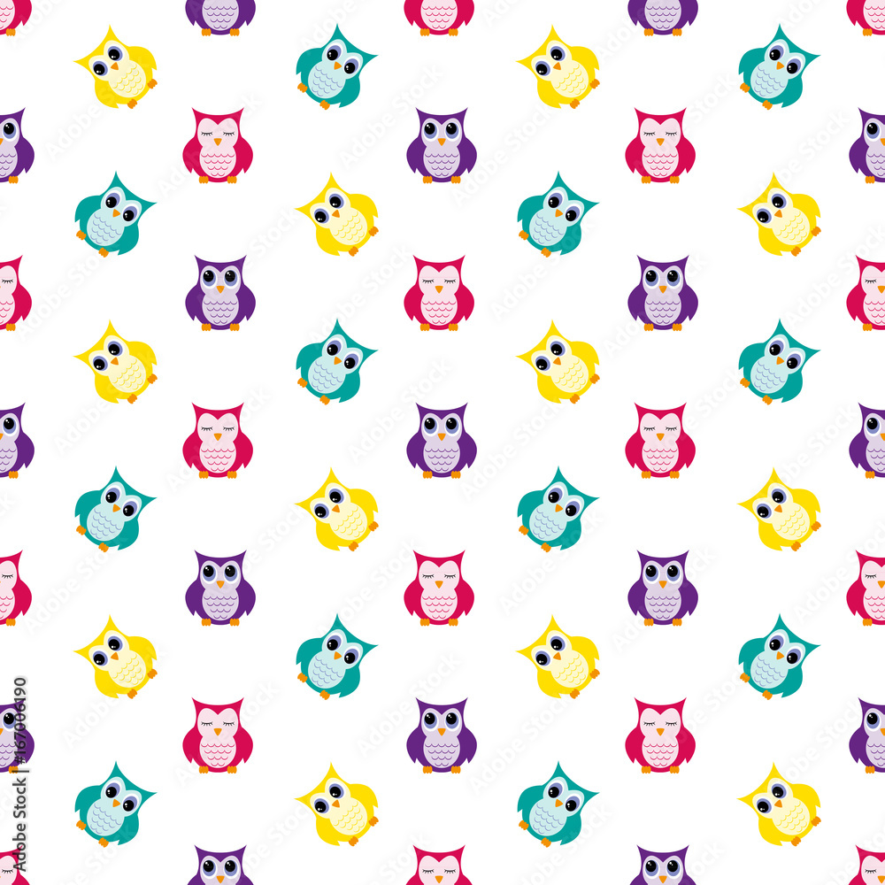 Owls cute pattern.
