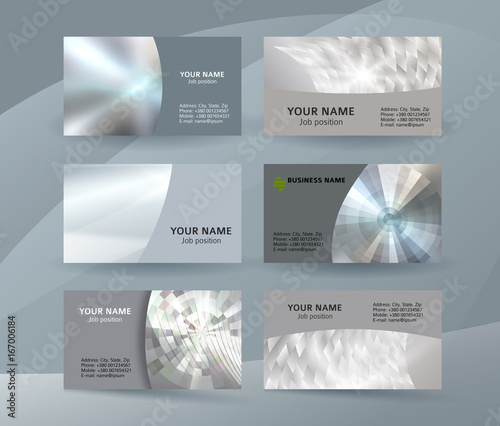 Businness card template horizontal banner background metal silver05