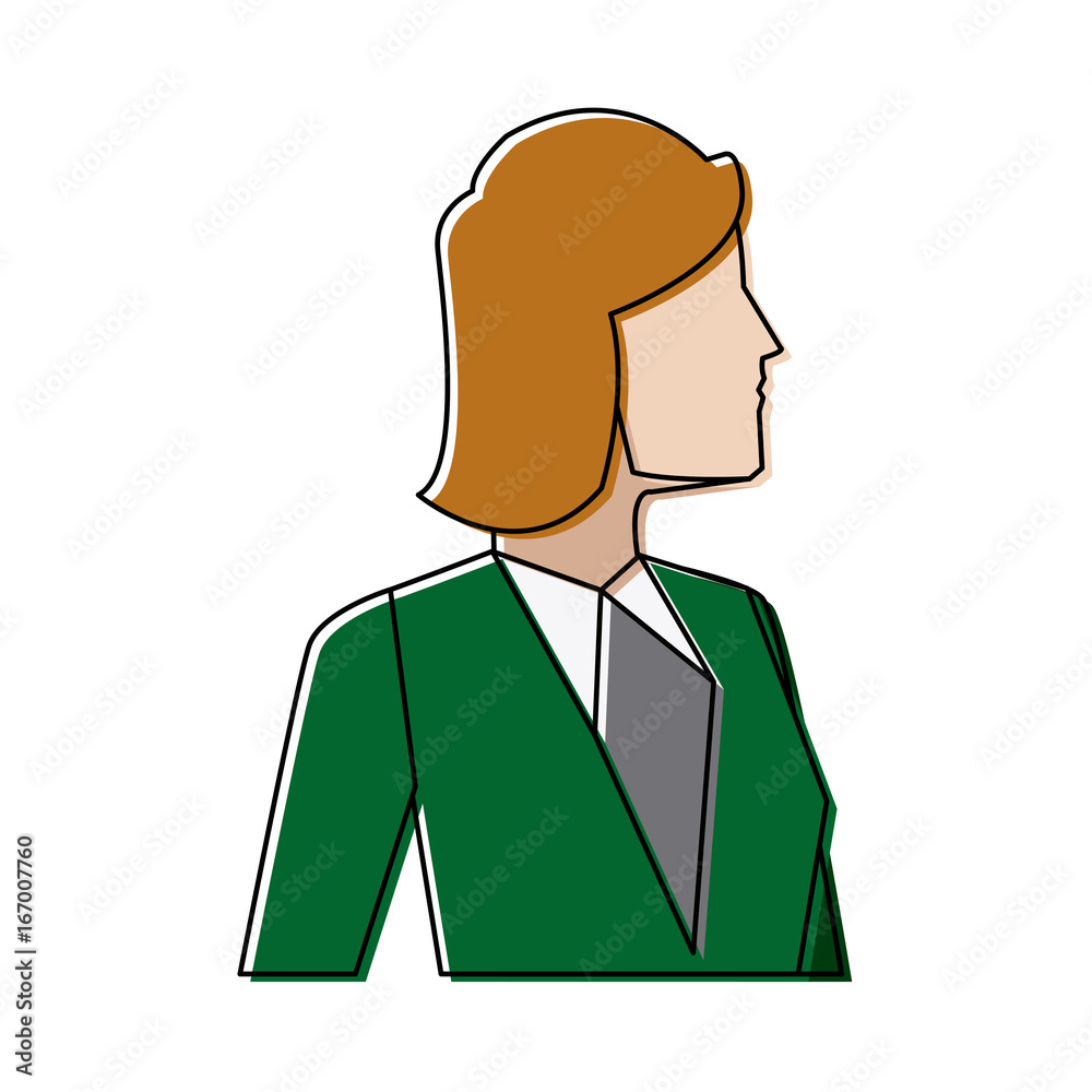 profile businesswoman gesturing professional person