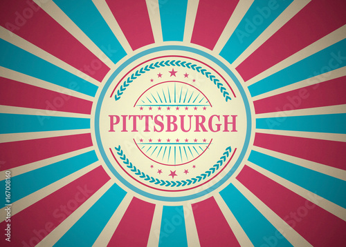 Pittsburgh Retro Vintage Style Stamp Background