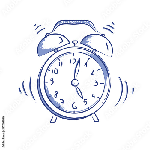 Vector doodle icon alarm clock