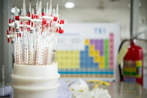 Burette, Burette is used to tritrate the concentration of the chemical. photo