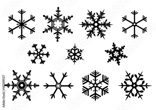 Snowflake set vector icon