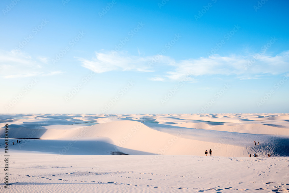 Sand dunes with blue and green lagoons in Lencois Maranhenses National Park Sand dunes with blue and green lagoons in Lencois Maranhenses National Park