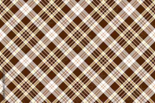 Check brown beige textile seamless pattern