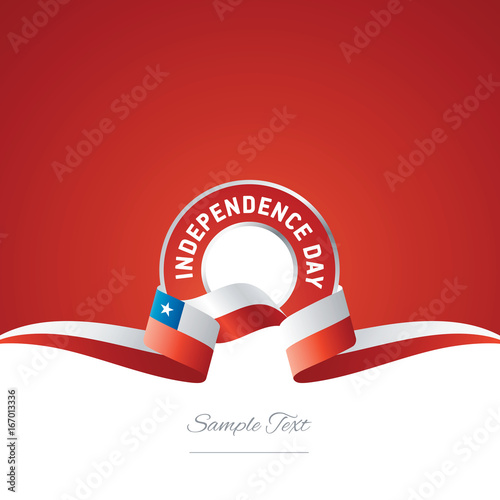 Chile Independence Day ribbon logo icon photo
