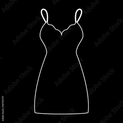 Sundress , combination or nightie white color path icon .