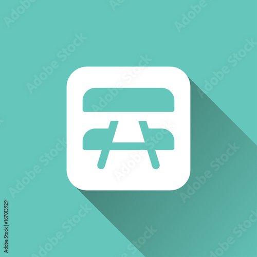 flat Picnic table icon