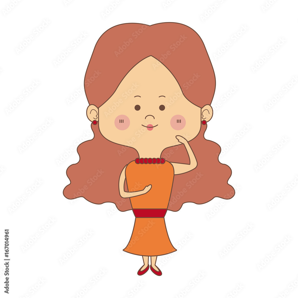 cute cartoon woman pretty elegant clothes cute cartoon woman pretty elegant clothes