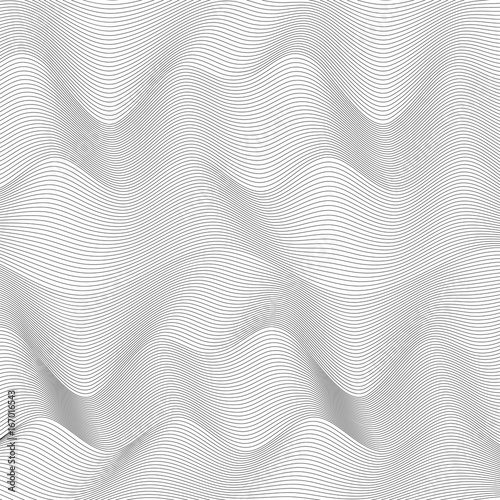 Design element wavy ribbon from many parallel lines12