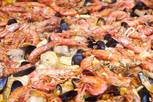 Typical spanish seafood Paella