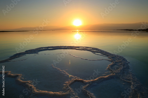 Sunrise and Dawn of the Dead Sea photo