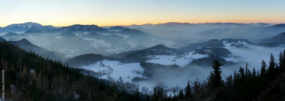 Winterlandschaft Panorama in den Bergen
