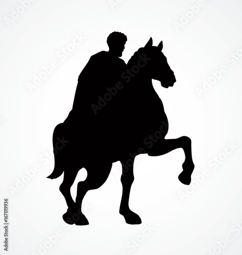 Rider on horseback. Vector drawing