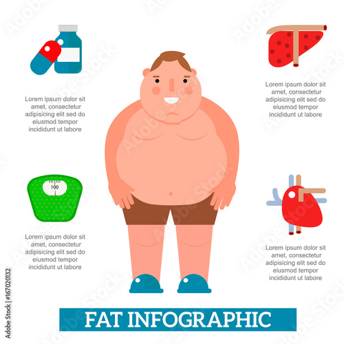 Lose weight by jogging infographic elements and health care concept flat vector illustration