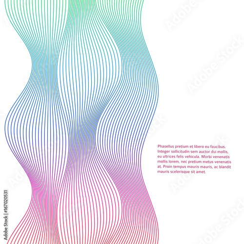 Design element wavy ribbon from many parallel lines19