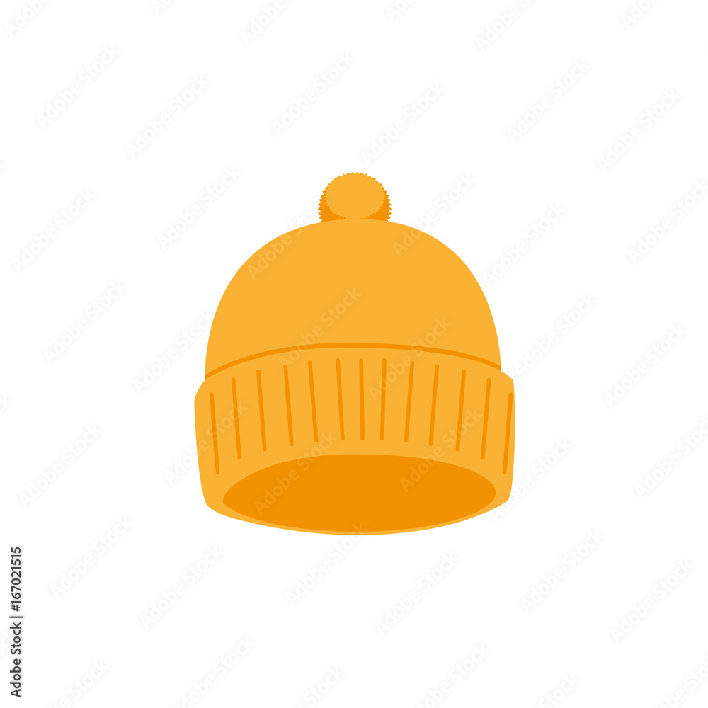 Fototapeta premium vector snowboarding knitted cap, hat flat icon. Isolated illustration on a white background. Snowboard, ski winter activity equipment, tools object design.