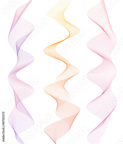 Design element wavy ribbon from many parallel lines22