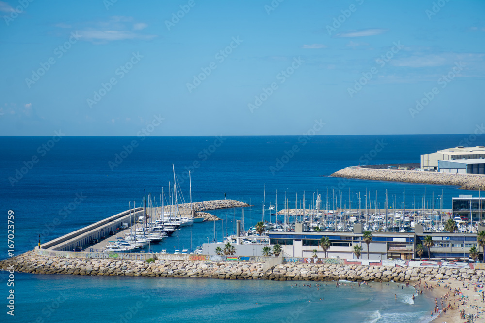 view of the seaport of tarragona