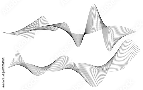 Design element wavy ribbon from many parallel lines27