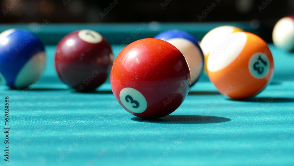Billiard table with multi-colored balls 005 Billiard table with multi-colored balls 005