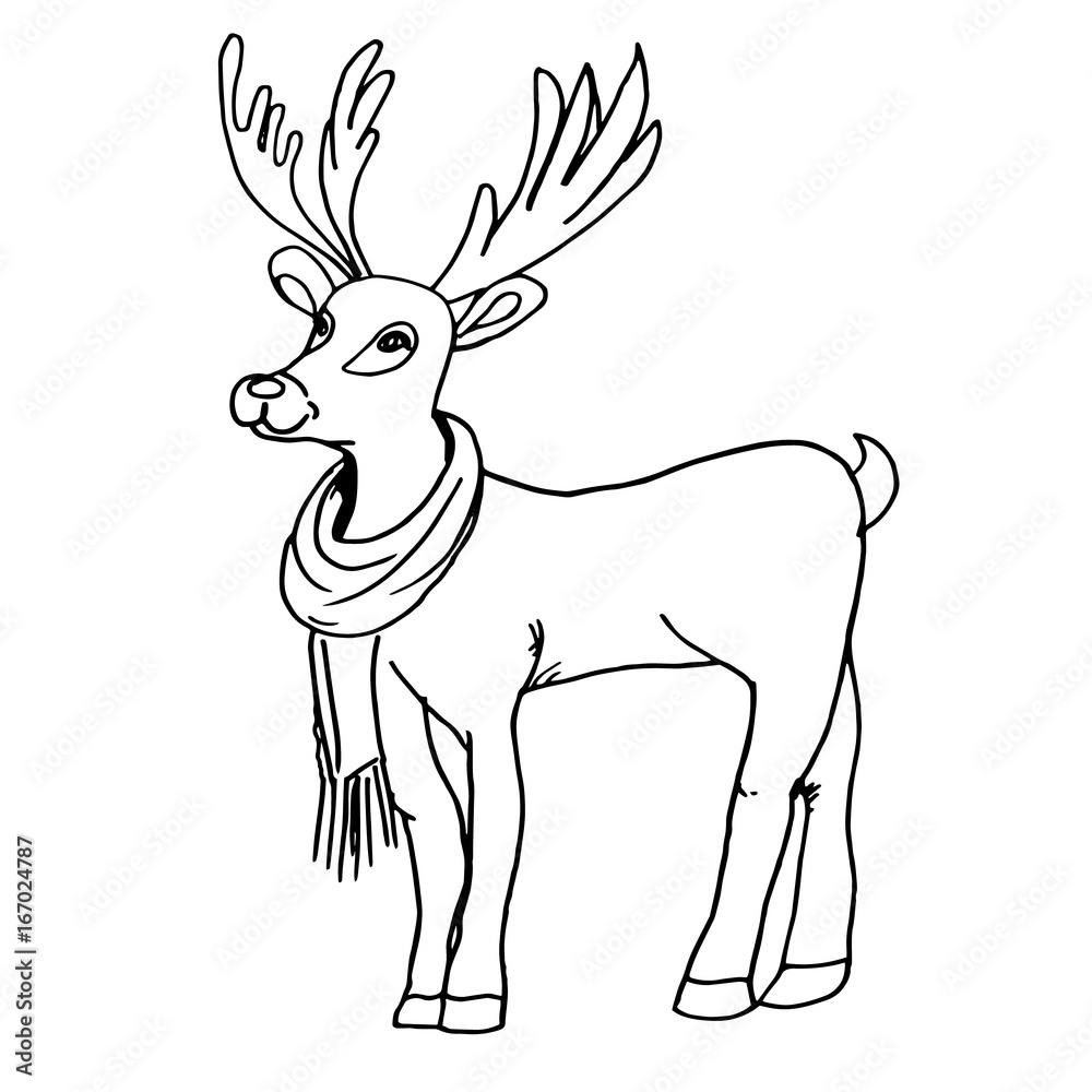 Reindeer Coloring Vector Art, Icons, and Graphics for Free Download