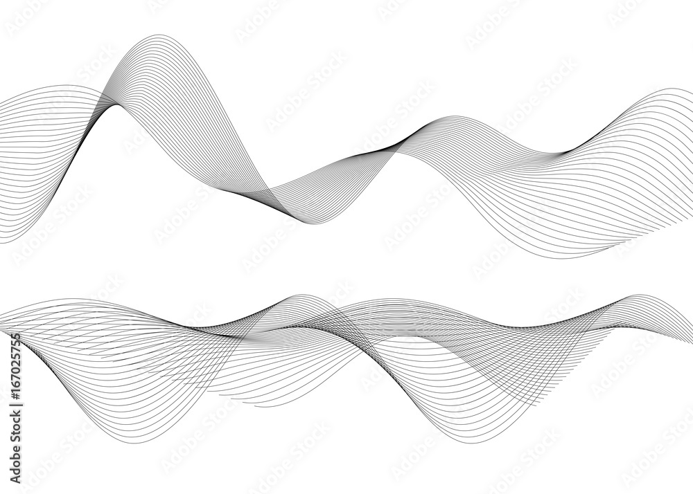 Design element wavy ribbon from many parallel lines33 Design element wavy ribbon from many parallel lines33