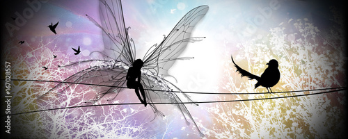 Real Fairy in our world silhouette art photo manipulation
