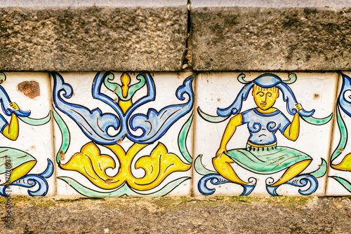 Maioliche dipinte da scale pubbliche a Caltagirone, Sicilia photo