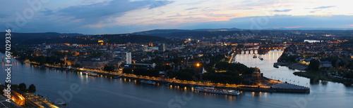 Panorama von Koblenz zur blauen Stunde photo
