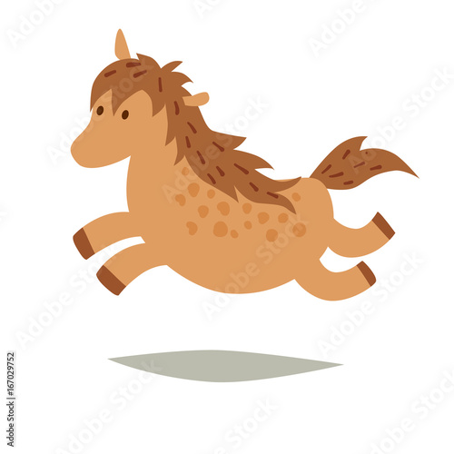 Pone vector icons  isolated on white background. Icelandic cartoon horse with long forelock